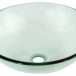 Discount 😉 Dawn Kitchen & Bath Products, Inc Dawn Tempered Glass Vessel Sink-Round Shape, Clear Glass ⭐