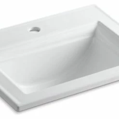 Promo ❤️ Kohler Memoirs Stately Drop-In Bathroom Sink With Single Faucet Hole, White 🌟