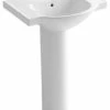 Brand new 🔥 Kohler Veer 24" Pedestal Bathroom Sink With Single Faucet Hole, White ⌛ -Bathroom Sinks Shop home design 36