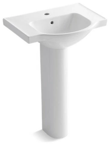 Brand new ๐ฅ Kohler Veer 24" Pedestal Bathroom Sink With Single Faucet Hole, White โ 3 Brand new ๐ฅ Kohler Veer 24" Pedestal Bathroom Sink With Single Faucet Hole, White โ