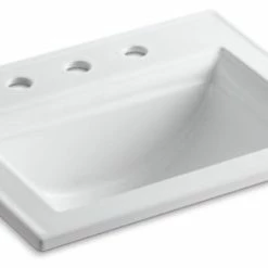 Coupon 🥰 Kohler Memoirs Stately Drop-In Bathroom Sink W/ 8" Widespread Holes, White 🎁
