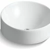 Outlet 😉 Kohler Vox Round Vessel Bathroom Sink, White 😍 -Bathroom Sinks Shop home design 42