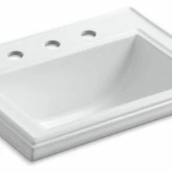 Top 10 ❤️ Kohler Memoirs Drop-In Bathroom Sink W/ 8" Widespread Faucet Holes, White 🎉