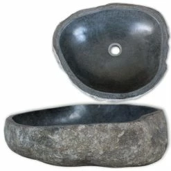 Outlet ❤️ Vida XL LLC Vidaxl Basin River Stone Oval 11.8"-14.6" ✨