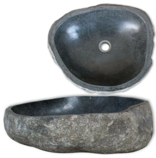 Outlet ❤️ Vida XL LLC Vidaxl Basin River Stone Oval 11.8"-14.6" ✨ 3 Outlet ❤️ Vida XL LLC Vidaxl Basin River Stone Oval 11.8"-14.6" ✨