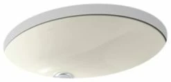 Cheap 👍 Kohler Caxton Oval 17" X 14" Under-Mount Bathroom Sink W/ Overflow, Biscuit ✔️