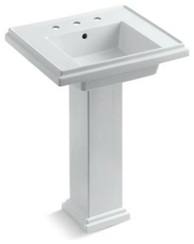 Discount ๐ Kohler Tresham 24" Pedestal Bathroom Sink With 8" Widespread Faucet Holes, White ๐ฅฐ 3 Discount ๐ Kohler Tresham 24" Pedestal Bathroom Sink With 8" Widespread Faucet Holes, White ๐ฅฐ