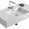 Best reviews of ⌛ Scarabeo Ceramiche 32" Ceramic Wall Mounted Vessel Bathroom Sink, 1-Hole 🥰 -Bathroom Sinks Shop home design 57
