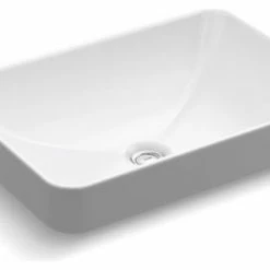 Promo 🎁 Kohler Vox Rectangle Vessel Bathroom Sink, White 🔥