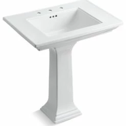 Cheap 🔥 Kohler Memoirs Stately 30" Pedestal Bathroom Sink W/ 8" Widespread Holes, White 😉