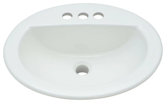 Wholesale ๐ฏ PROFLO PF19164 19" Self Rimming Oval Bathroom Sink - White ๐ 3 Wholesale ๐ฏ PROFLO PF19164 19" Self Rimming Oval Bathroom Sink - White ๐