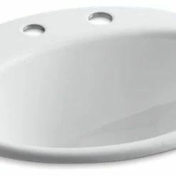 Best Pirce 🥰 Kohler Farmington Drop-In Bathroom Sink With 8" Widespread Faucet Holes, White ⌛