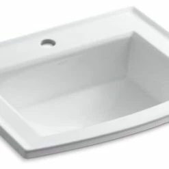Best Pirce ❤️ Kohler Archer Drop-In Bathroom Sink With Single Faucet Hole, White 🧨